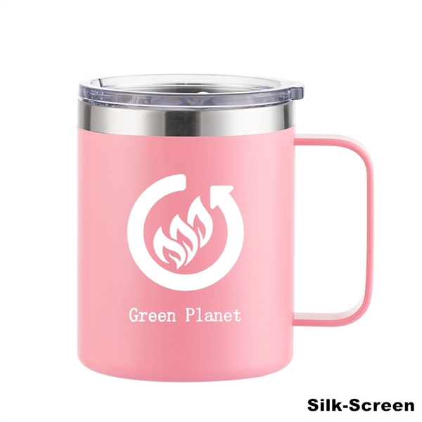 12 oz Stainless Steel Insulated Coffee Mug with Handle - 12 oz Stainless Steel Insulated Coffee Mug with Handle - Image 24 of 48