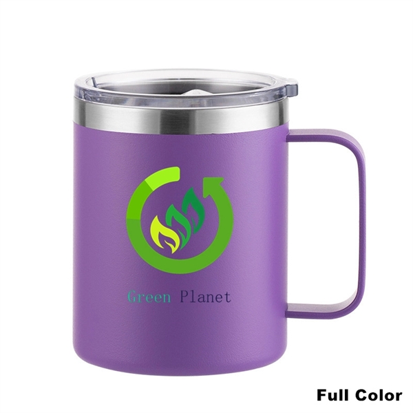 12 oz Stainless Steel Insulated Coffee Mug with Handle - 12 oz Stainless Steel Insulated Coffee Mug with Handle - Image 25 of 48