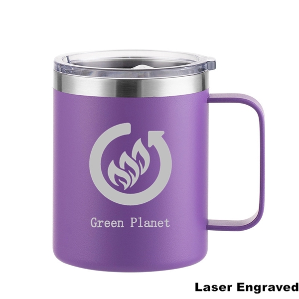 12 oz Stainless Steel Insulated Coffee Mug with Handle - 12 oz Stainless Steel Insulated Coffee Mug with Handle - Image 26 of 48