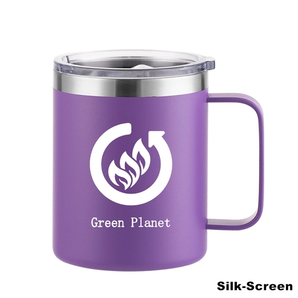 12 oz Stainless Steel Insulated Coffee Mug with Handle - 12 oz Stainless Steel Insulated Coffee Mug with Handle - Image 27 of 48