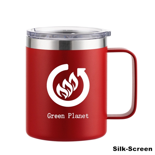 12 oz Stainless Steel Insulated Coffee Mug with Handle - 12 oz Stainless Steel Insulated Coffee Mug with Handle - Image 30 of 48