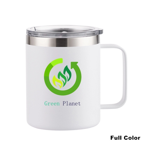 12 oz Stainless Steel Insulated Coffee Mug with Handle - 12 oz Stainless Steel Insulated Coffee Mug with Handle - Image 40 of 48