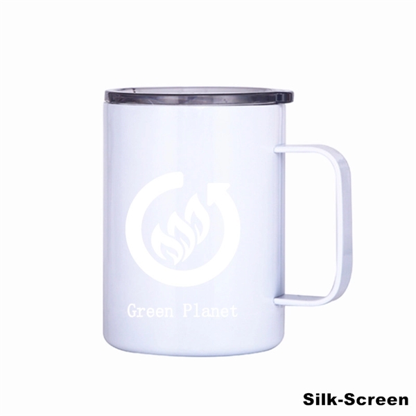 12 oz Stainless Steel Insulated Coffee Mug with Handle - 12 oz Stainless Steel Insulated Coffee Mug with Handle - Image 45 of 48