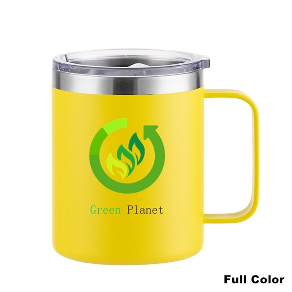 12 oz Stainless Steel Insulated Coffee Mug with Handle - 12 oz Stainless Steel Insulated Coffee Mug with Handle - Image 46 of 48