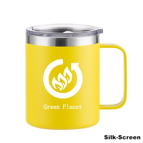 12 oz Stainless Steel Insulated Coffee Mug with Handle - 12 oz Stainless Steel Insulated Coffee Mug with Handle - Image 48 of 48