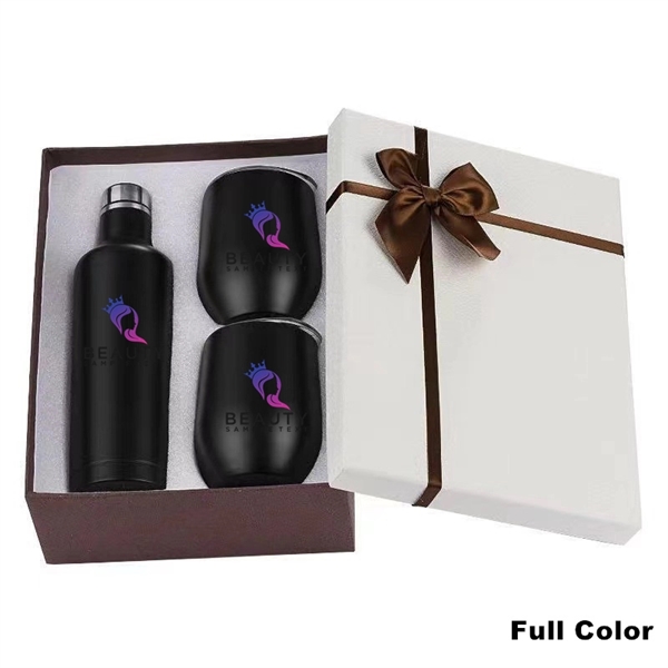 Sublimation Stainless Steel Wine Chiller Gift Set - Sublimation Stainless Steel Wine Chiller Gift Set - Image 1 of 30