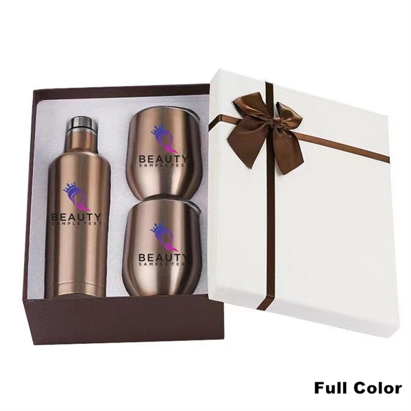 Sublimation Stainless Steel Wine Chiller Gift Set - Sublimation Stainless Steel Wine Chiller Gift Set - Image 4 of 30