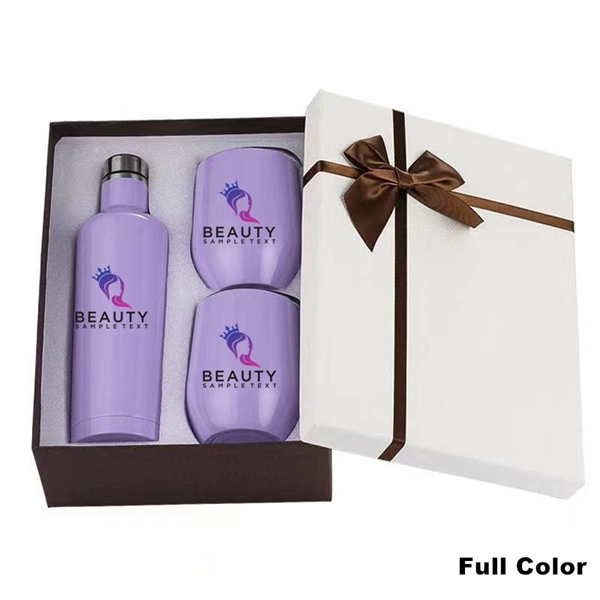 Sublimation Stainless Steel Wine Chiller Gift Set - Sublimation Stainless Steel Wine Chiller Gift Set - Image 7 of 30