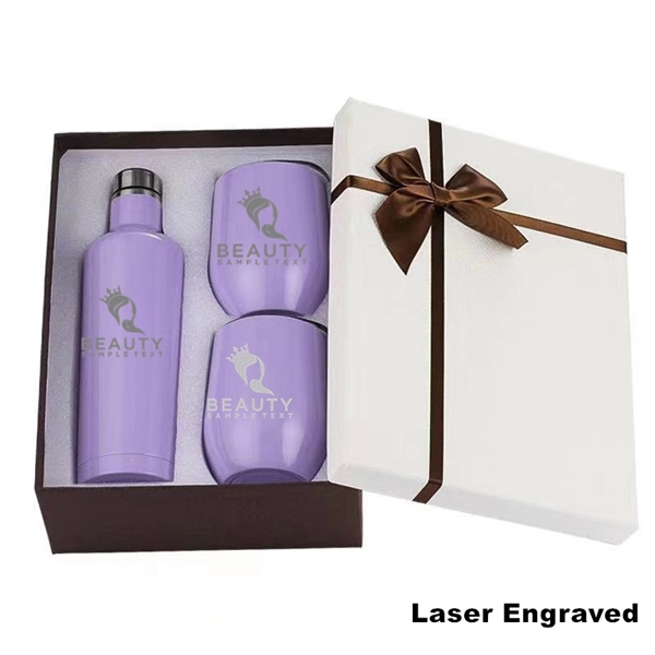 Sublimation Stainless Steel Wine Chiller Gift Set - Sublimation Stainless Steel Wine Chiller Gift Set - Image 8 of 30