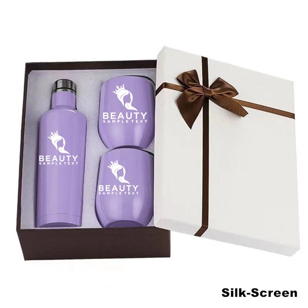 Sublimation Stainless Steel Wine Chiller Gift Set - Sublimation Stainless Steel Wine Chiller Gift Set - Image 9 of 30