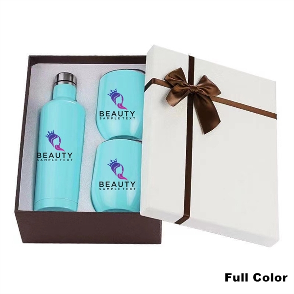 Sublimation Stainless Steel Wine Chiller Gift Set - Sublimation Stainless Steel Wine Chiller Gift Set - Image 10 of 30
