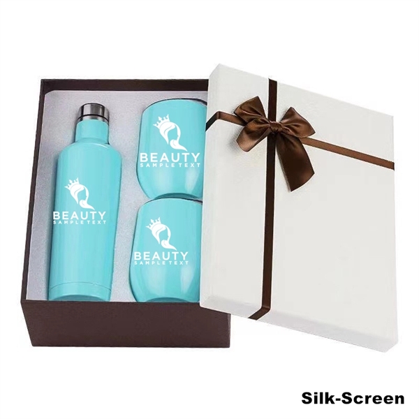 Sublimation Stainless Steel Wine Chiller Gift Set - Sublimation Stainless Steel Wine Chiller Gift Set - Image 12 of 30