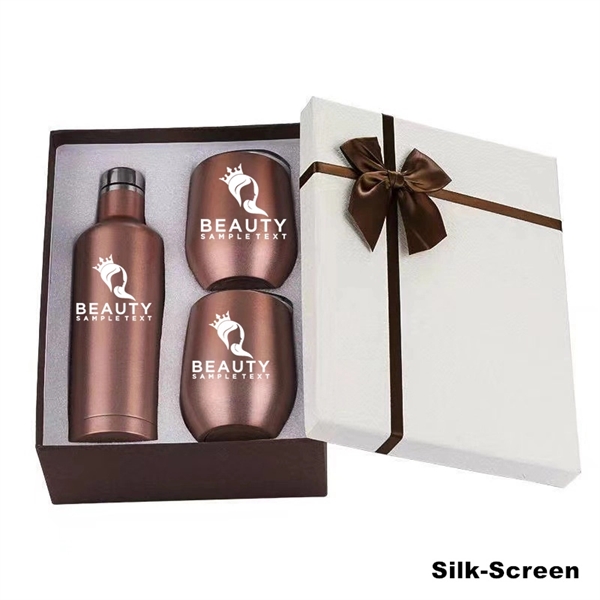 Sublimation Stainless Steel Wine Chiller Gift Set - Sublimation Stainless Steel Wine Chiller Gift Set - Image 15 of 30