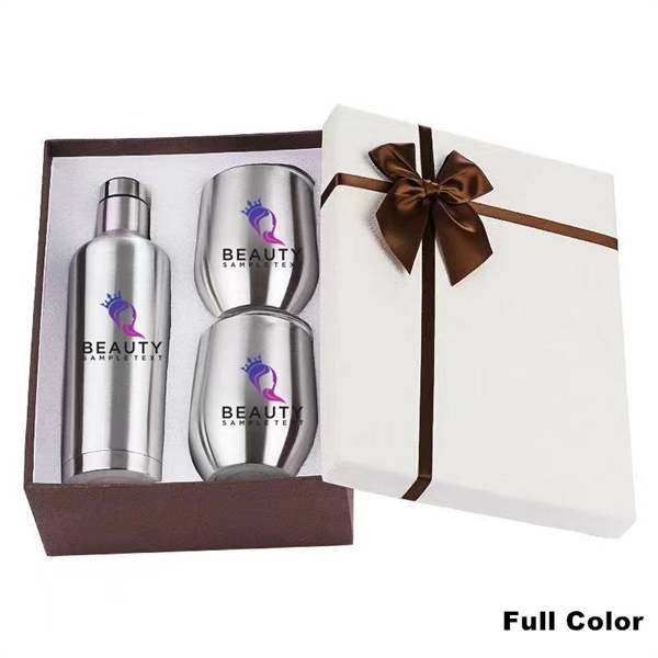 Sublimation Stainless Steel Wine Chiller Gift Set - Sublimation Stainless Steel Wine Chiller Gift Set - Image 16 of 30