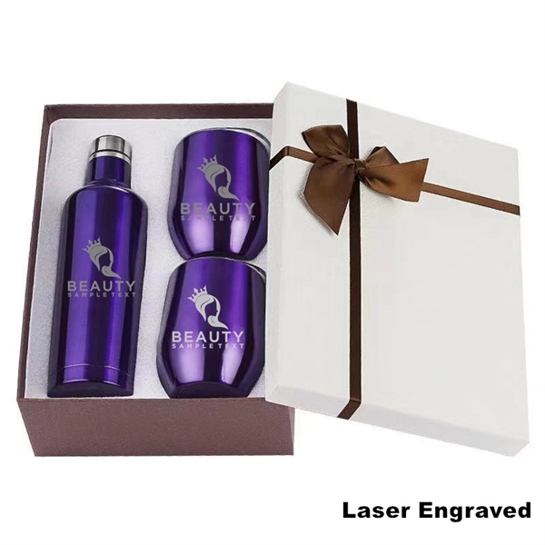 Sublimation Stainless Steel Wine Chiller Gift Set - Sublimation Stainless Steel Wine Chiller Gift Set - Image 23 of 30