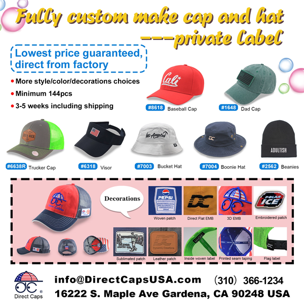 Private Label headwear direct from factory - Private Label headwear direct from factory - Image 0 of 1