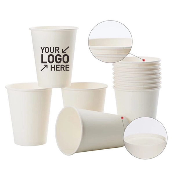 12 oz White Hot Coffee Paper Cups - 12 oz White Hot Coffee Paper Cups - Image 0 of 2