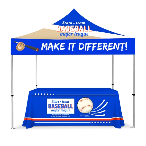 10' Heavy Duty  Canopy Tent w/ 6ft Table Cover (Full Color) - 10' Heavy Duty  Canopy Tent w/ 6ft Table Cover (Full Color) - Image 0 of 3