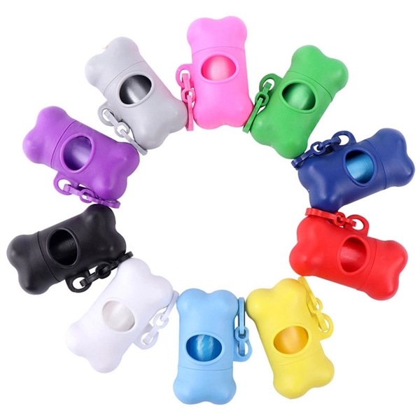 Bone Shaped Pet Waste Disposal Poop Bag Dispenser with Hook - Bone Shaped Pet Waste Disposal Poop Bag Dispenser with Hook - Image 0 of 3