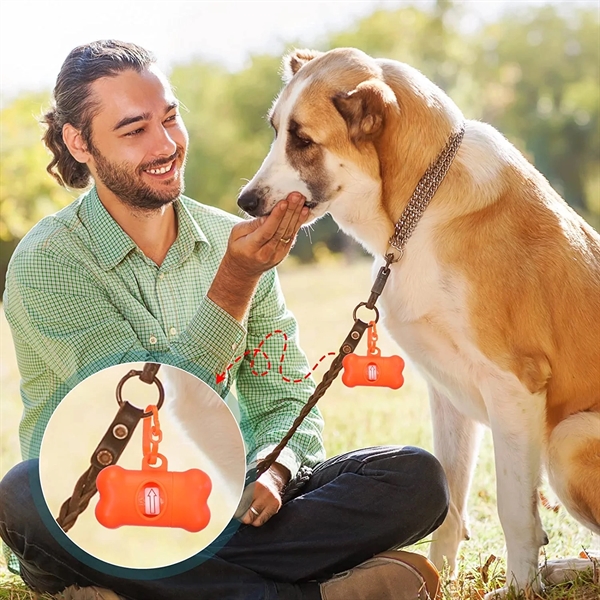 Bone Shaped Pet Waste Disposal Poop Bag Dispenser with Hook - Bone Shaped Pet Waste Disposal Poop Bag Dispenser with Hook - Image 3 of 3