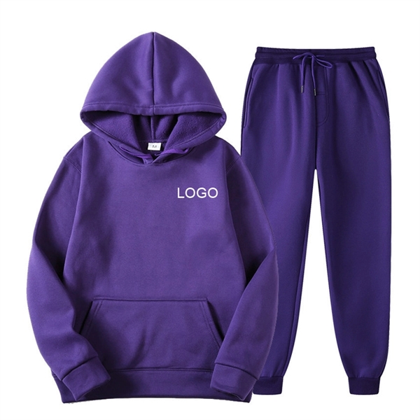 Fleece Hoodie Set Fall Winter Women&Men - Fleece Hoodie Set Fall Winter Women&Men - Image 1 of 16