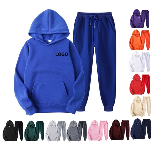 Fleece Hoodie Set Fall Winter Women&Men - Fleece Hoodie Set Fall Winter Women&Men - Image 0 of 16