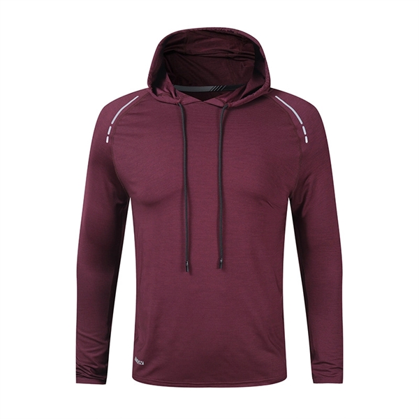 Men's Long-sleeved T-hooded Quick-drying Sports Fitness - Men's Long-sleeved T-hooded Quick-drying Sports Fitness - Image 3 of 6
