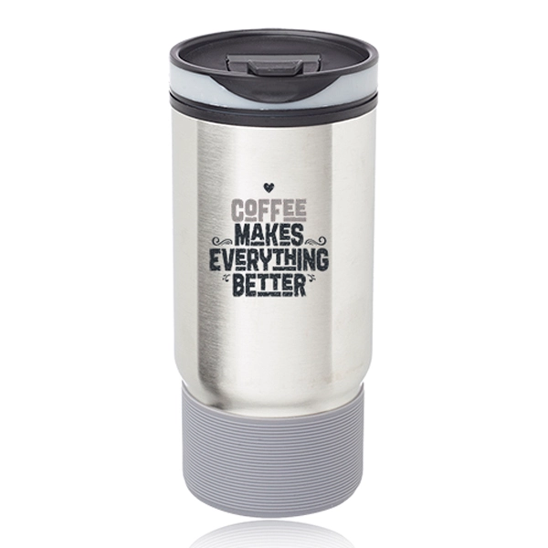 Oxford 17 oz. Ribbed Travel Mug - Oxford 17 oz. Ribbed Travel Mug - Image 3 of 7