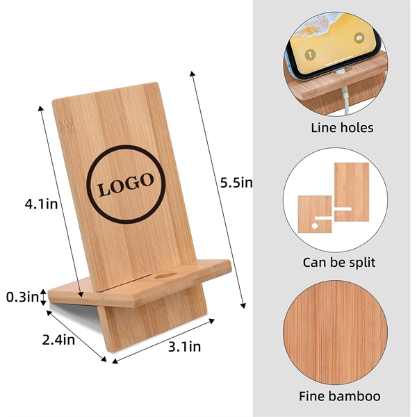 Natural Bamboo cellphone Stand Wooden Phone Holder - Natural Bamboo cellphone Stand Wooden Phone Holder - Image 0 of 4