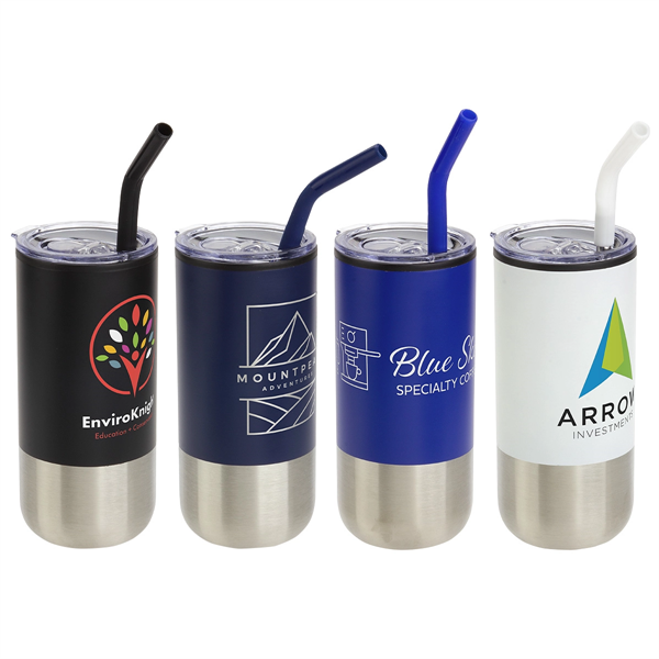 Oxford 16 oz Stainless Steel/Polypropylene Tumbler with Stra