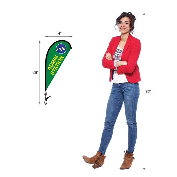 Double Sided Mini Teardrop Banner with Clip - Double Sided Mini Teardrop Banner with Clip - Image 4 of 9