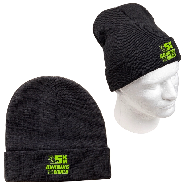 Farview Roll Up Cuff RPET Knit Beanie - Farview Roll Up Cuff RPET Knit Beanie - Image 1 of 3