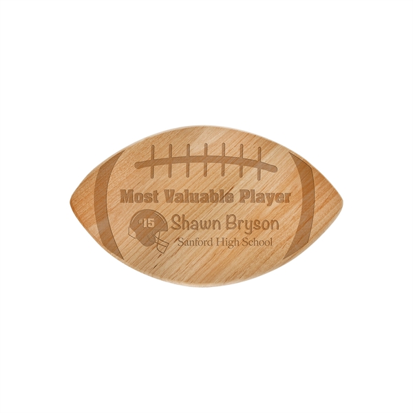 11" x 6 1/2" Alder Football Plaque - 11" x 6 1/2" Alder Football Plaque - Image 0 of 1