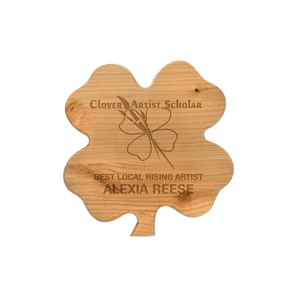 9 3/4" x 10 1/4" Alder Clover Plaque - 9 3/4" x 10 1/4" Alder Clover Plaque - Image 0 of 1