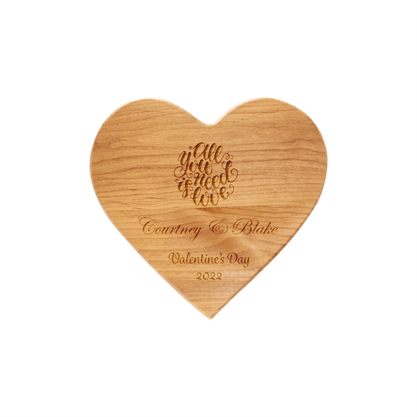 9 1/2" x 8" Alder Heart Plaque - 9 1/2" x 8" Alder Heart Plaque - Image 0 of 1