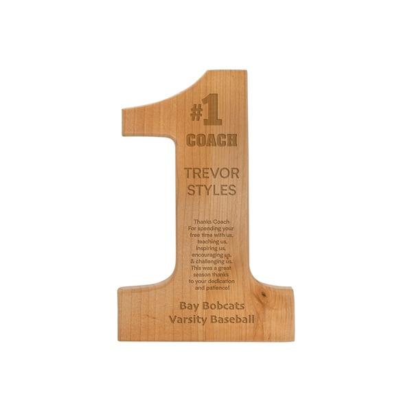 8 1/4" x 12 1/2" Alder #1 Plaque - 8 1/4" x 12 1/2" Alder #1 Plaque - Image 0 of 1