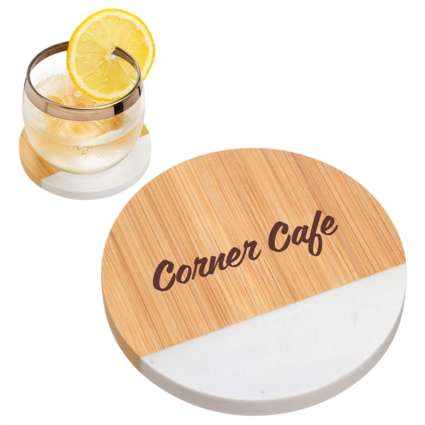 Custom Bamboo/Marble Combo Coaster