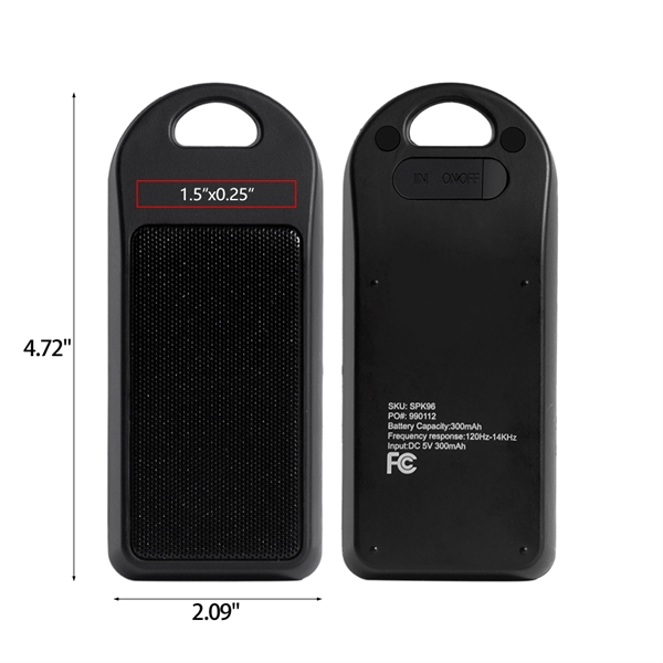 Douglas Park Bluetooth Speaker with Carabiner - Douglas Park Bluetooth Speaker with Carabiner - Image 10 of 11