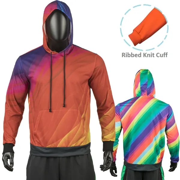 Unisex 280 GSM Spandex Interlock Fleece Sublimation Hoodie - Unisex 280 GSM Spandex Interlock Fleece Sublimation Hoodie - Image 7 of 7