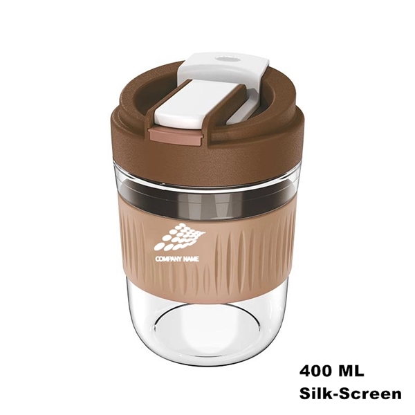 Wide Mouth Travel Coffee Glass Tumbler with Straw and Lid - Wide Mouth Travel Coffee Glass Tumbler with Straw and Lid - Image 8 of 24