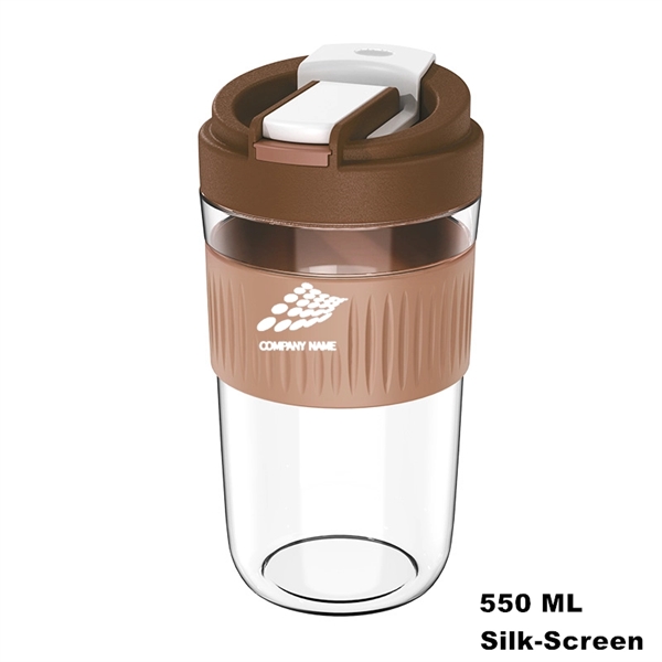 Wide Mouth Travel Coffee Glass Tumbler with Straw and Lid - Wide Mouth Travel Coffee Glass Tumbler with Straw and Lid - Image 12 of 24