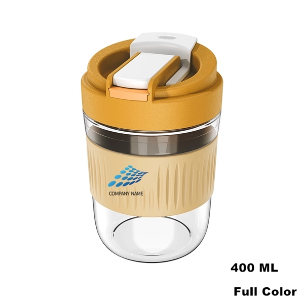 Wide Mouth Travel Coffee Glass Tumbler with Straw and Lid - Wide Mouth Travel Coffee Glass Tumbler with Straw and Lid - Image 15 of 24