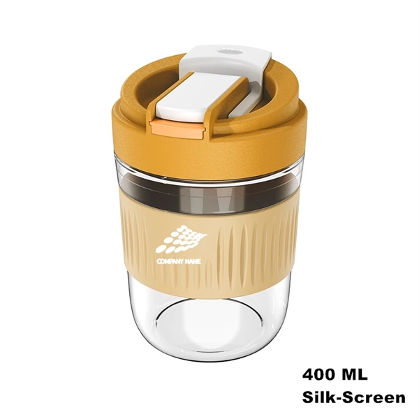 Wide Mouth Travel Coffee Glass Tumbler with Straw and Lid - Wide Mouth Travel Coffee Glass Tumbler with Straw and Lid - Image 16 of 24