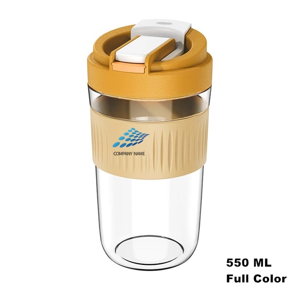 Wide Mouth Travel Coffee Glass Tumbler with Straw and Lid - Wide Mouth Travel Coffee Glass Tumbler with Straw and Lid - Image 17 of 24