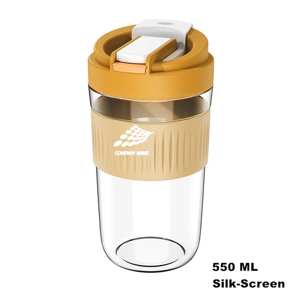 Wide Mouth Travel Coffee Glass Tumbler with Straw and Lid - Wide Mouth Travel Coffee Glass Tumbler with Straw and Lid - Image 18 of 24