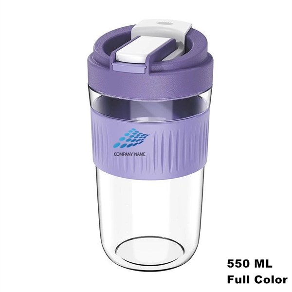 Wide Mouth Travel Coffee Glass Tumbler with Straw and Lid - Wide Mouth Travel Coffee Glass Tumbler with Straw and Lid - Image 23 of 24