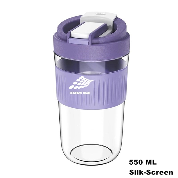 Wide Mouth Travel Coffee Glass Tumbler with Straw and Lid - Wide Mouth Travel Coffee Glass Tumbler with Straw and Lid - Image 24 of 24