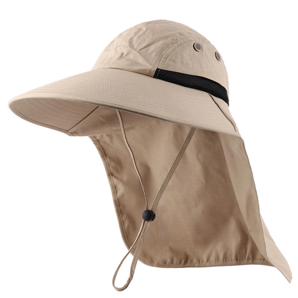 Wide Brim Sun Hat With Neck Flap - Wide Brim Sun Hat With Neck Flap - Image 0 of 2