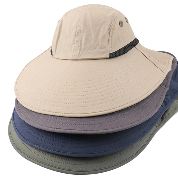 Wide Brim Sun Hat With Neck Flap - Wide Brim Sun Hat With Neck Flap - Image 1 of 2