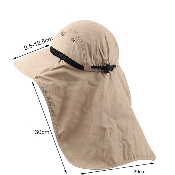 Wide Brim Sun Hat With Neck Flap - Wide Brim Sun Hat With Neck Flap - Image 2 of 2